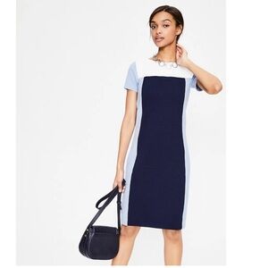 Boden Jeanette Ottoman Navy Color-Block Dress